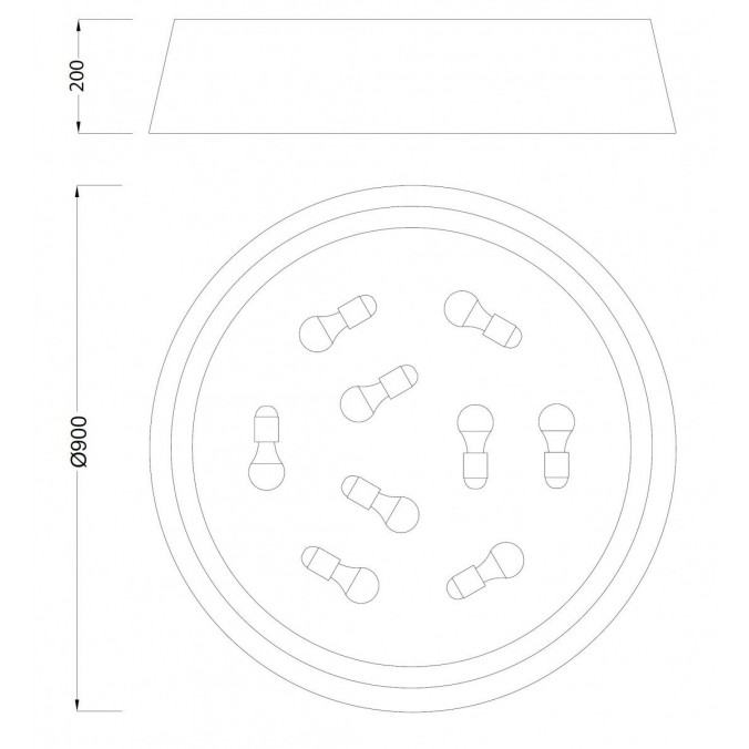 Plafón de techo 90cm estilo nórdico