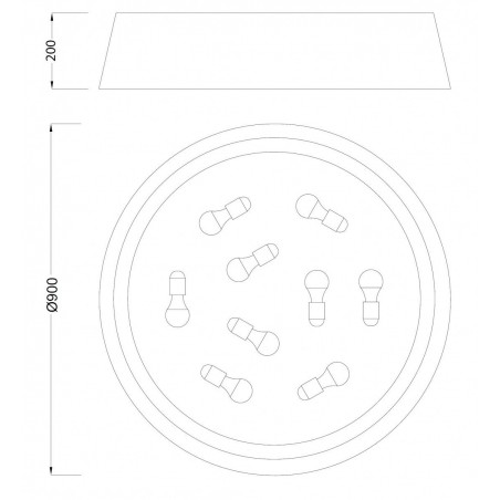 Plafón de techo 90cm estilo nórdico