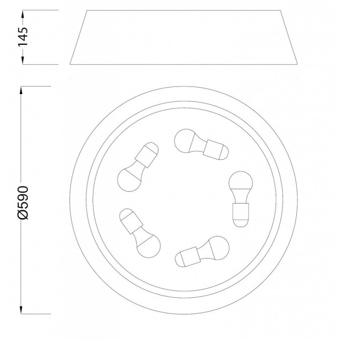 Plafón de techo 59cm estilo nórdico