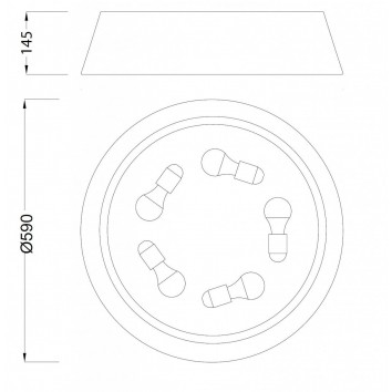Plafón de techo 59cm estilo moderno 2