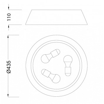 Plafón de techo 43,5cm estilo moderno 2
