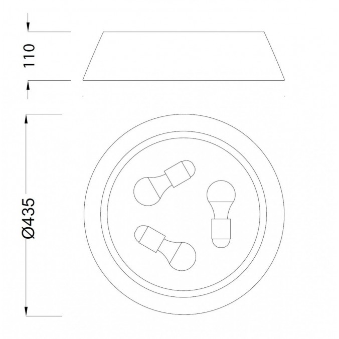 Plafón de techo 43,5cm estilo moderno