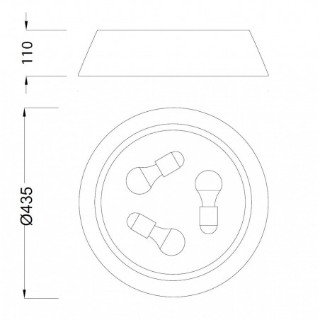 Plafón de techo 43,5cm estilo moderno