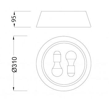 Plafón de techo 31cm estilo moderno 2
