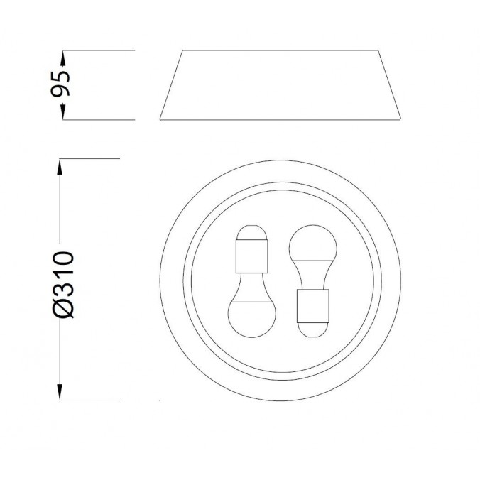 Plafón de techo 31cm estilo moderno