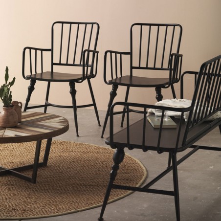 Silla vintage 57x54x87h  abeto y metal