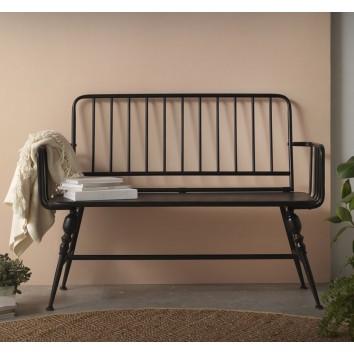 Banco vintage 121x54x87h  abeto y metal 2