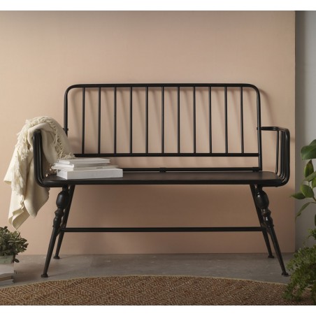 Banco vintage 121x54x87h  abeto y metal