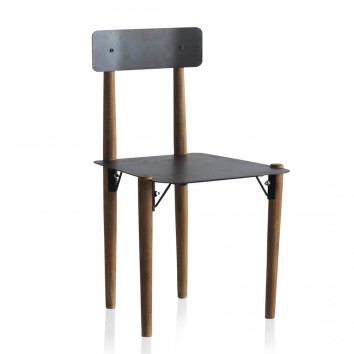 Silla estilo industrial 49x47x82h en metal