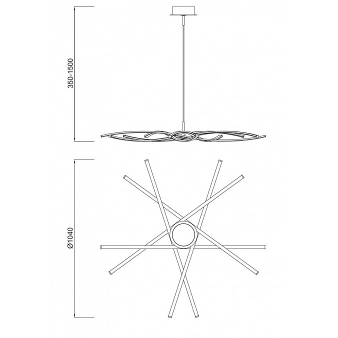 Lámpara de techo LED AIRE ondas 104cm