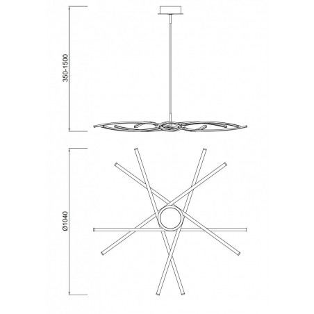 Lámpara de techo LED AIRE ondas 104cm