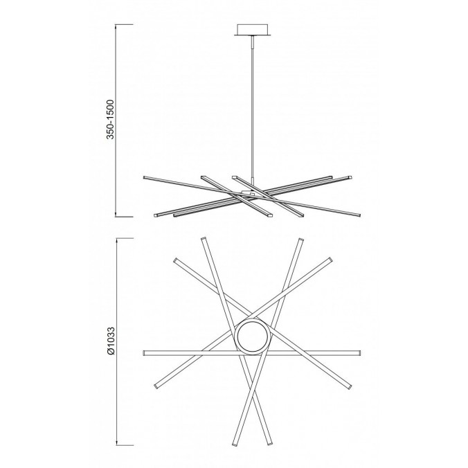 Lámpara de techo LED STAR 60W 103cm Lámpara de techo LED STAR 60W 103cm