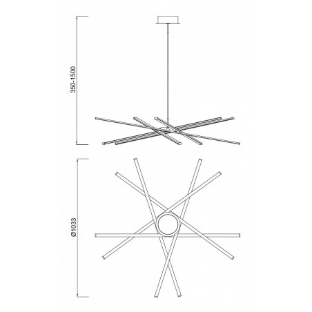 Lámpara de techo LED STAR 60W 103cm