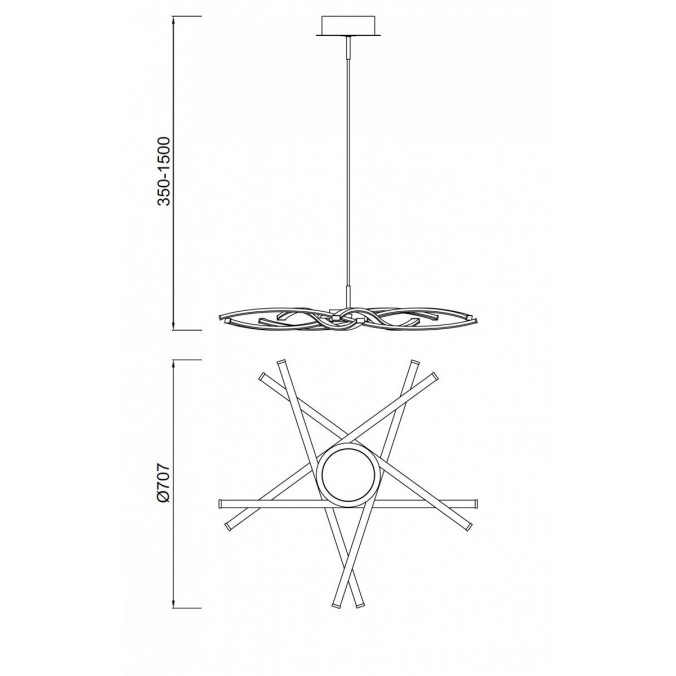 Lámpara de techo LED AIRE ondas 71cm
