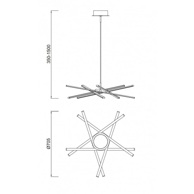 Lámpara de techo LED STAR 42W 71cm