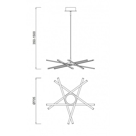 Lámpara de techo LED STAR 42W 71cm