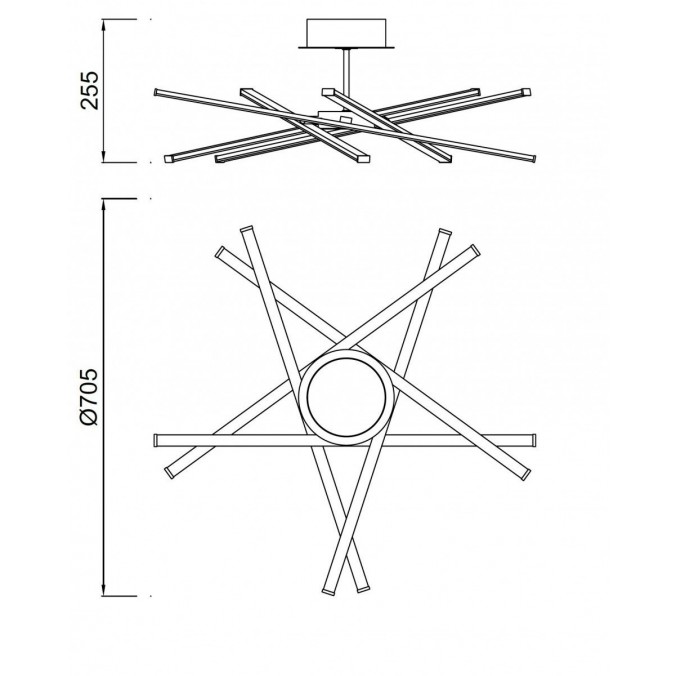 Plafón de techo LED STAR 42W 71cm