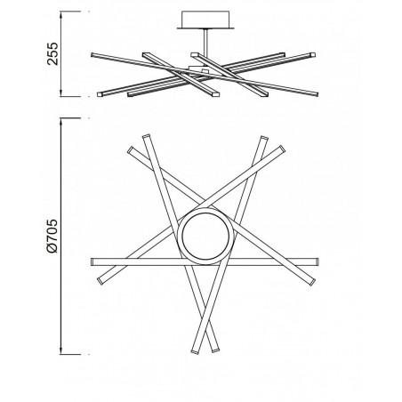 Plafón de techo LED STAR 42W 71cm
