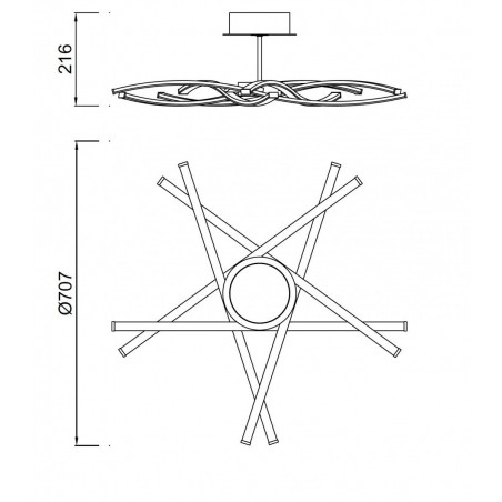 Plafón de techo LED AIRE 42W 71cm