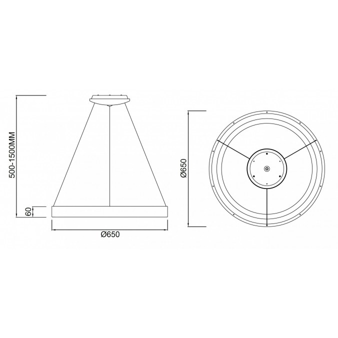 Lámpara de techo suspensión led NISEKO 65cm