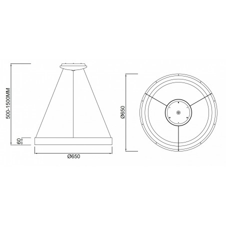Lámpara de techo suspensión led NISEKO 65cm