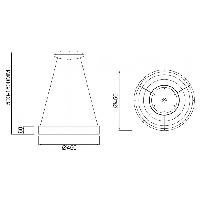 Lámpara de techo suspensión led NISEKO 45cm Lámpara de techo suspensión led NISEKO 45cm