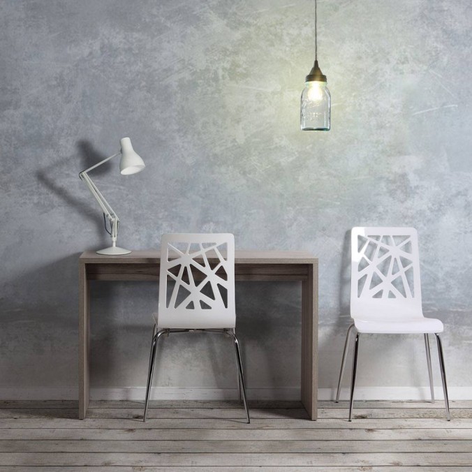 Silla de madera lacada y acero