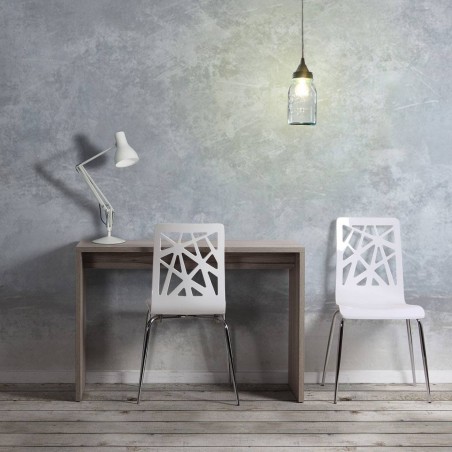 Silla de madera lacada y acero