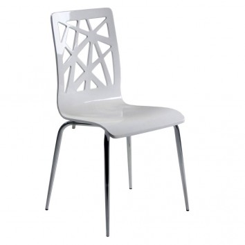 Silla de madera lacada y acero