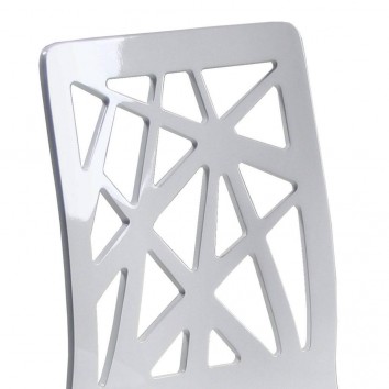 Silla de madera lacada y acero 2