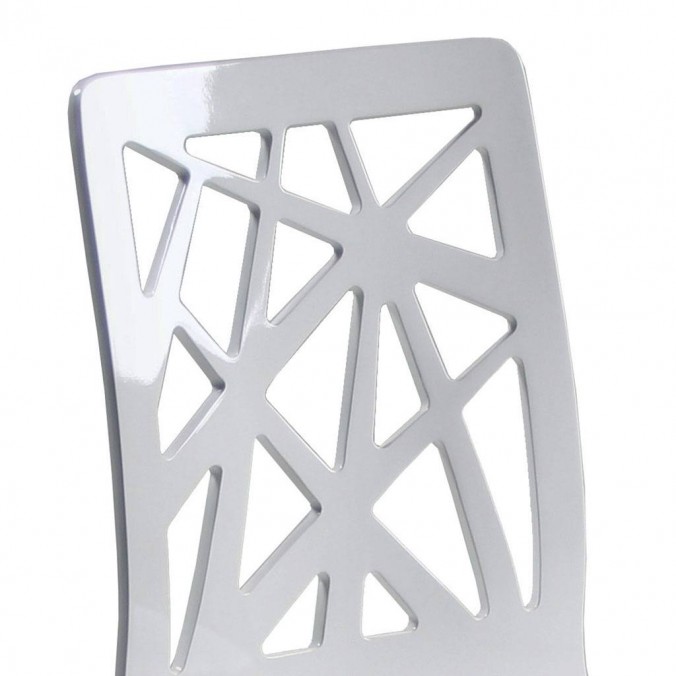 Silla de madera lacada y acero