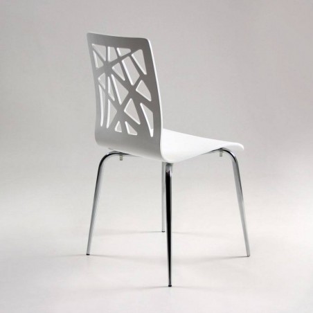 Silla de madera lacada y acero