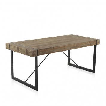 Mesa de comedor estilo industrial 200x90x80h en metal