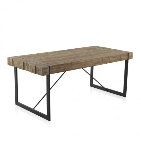 Mesa de comedor estilo industrial 200x90x80h en metal