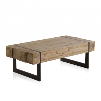 Mesa de centro estilo industrial 120x60x40h en metal