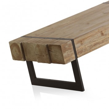 Mesa de centro estilo industrial 120x60x40h en metal 2