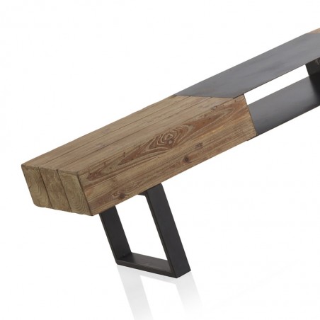 Mesa de centro estilo industrial 180x40x45h en madera de abeto