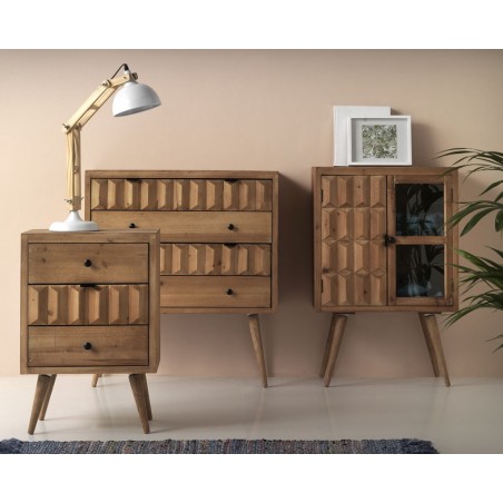 Vitrina estilo vintage 60x91cm madera de abeto y DMF