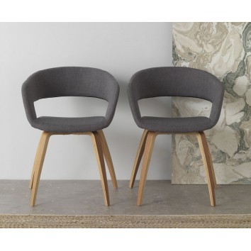 Silla estilo nórdico 57x53x77h de contrachapado de roble 2
