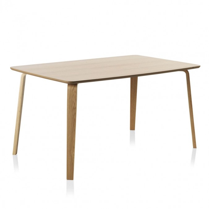 Mesa estilo nórdico 150x75h de contrachapado de roble