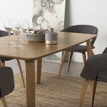 Mesa estilo nórdico 150x75h de contrachapado de roble