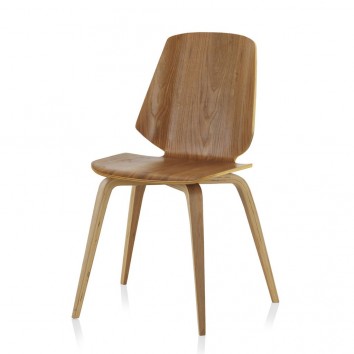 Silla estilo nórdico 43x51x84h de contrachapado de roble