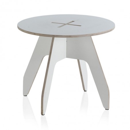 Mesita infantil redonda 60x45cm en contrachapado en melamina