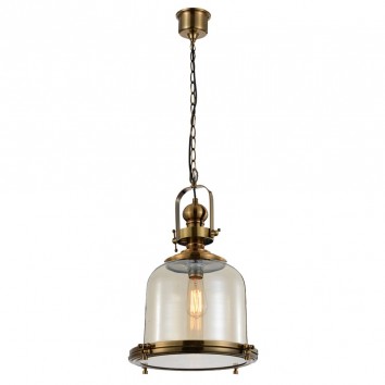Lámpara colgante Vintage 38cm metal cuero 2