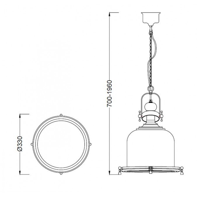 Lámpara colgante Vintage 33cm metal cuero