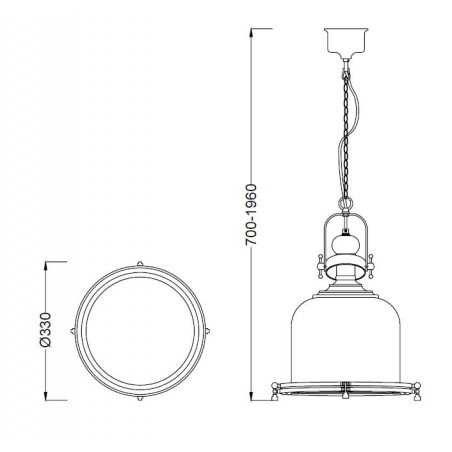Lámpara colgante Vintage 33cm metal cuero