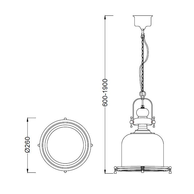 Lámpara colgante Vintage 26cm metal cuero