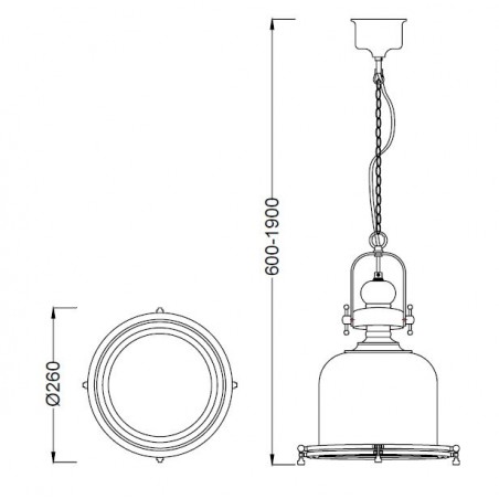 Lámpara colgante Vintage 26cm metal cuero