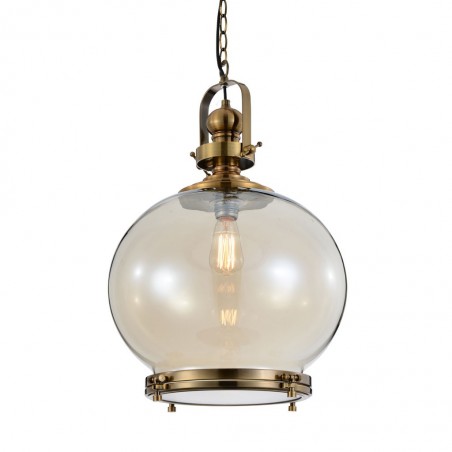 Lámpara esfera Vintage 40cm metal cuero