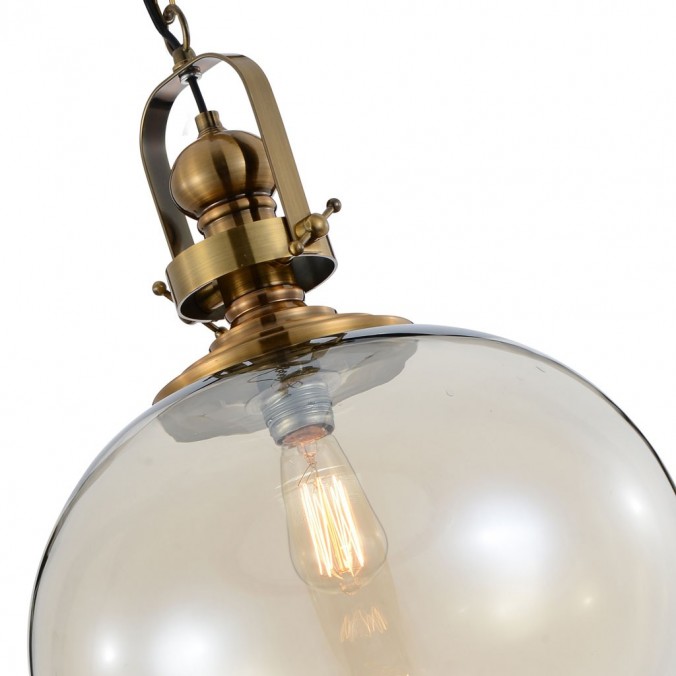 Lámpara esfera Vintage 40cm metal cuero